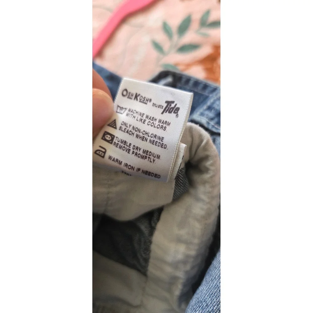 Vintage OshKosh Bgosh Denim Overalls 18M Blue Fringe Dragonfly Heart Buttons